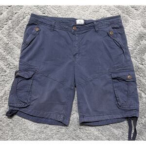 Four Steeds Womens Twill 9.5” Cargo Utility Shorts Navy Blue Size 16